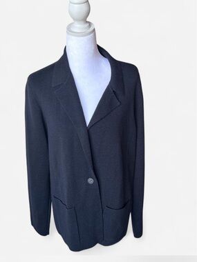 Eileen Fisher 100% Merino Wool Knit Blazer L